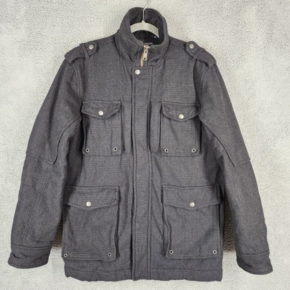 Canterbury New Zealand Mens Size Medium Wool‎ Blend Jacket Military Style Gray - Picture 1 of 16